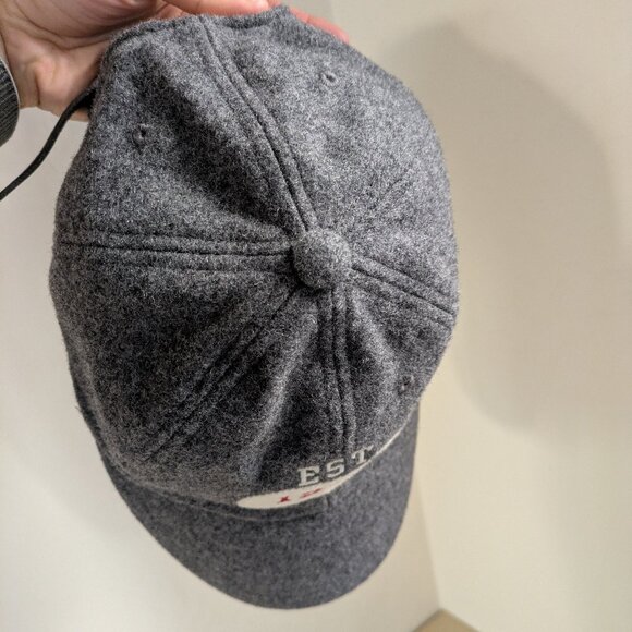 Vintage GAP Wool Hat 90s Gray Strapback – Leather Adjustable Back - Picture 8 of 8